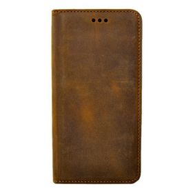 Gpack Samsung Galaxy S9 Hakiki Deri Cüzdan Gizli Mıktanıslı Kahverengi Kılıf