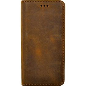 Gpack Samsung Galaxy S9 Hakiki Deri Cüzdan Gizli Mıktanıslı Kahverengi Kılıf