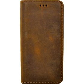 Gpack Samsung Galaxy S9 Hakiki Deri Cüzdan Gizli Mıktanıslı Kahverengi Kılıf