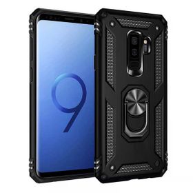Gpack Samsung Galaxy S9 Plus Çift Katmanlı Tank Yüzüklü Mıknatıslı Vega Kapak Kırmızı Cep Telefonu Kılıf