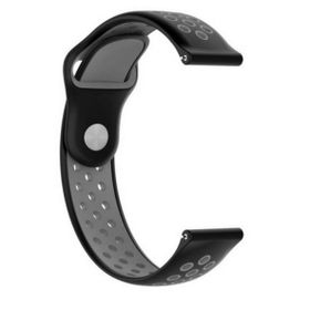 Gpack Samsung Galaxy Watch 3 45 mm Delikli Çift Renk Silikon Mavi Kordon