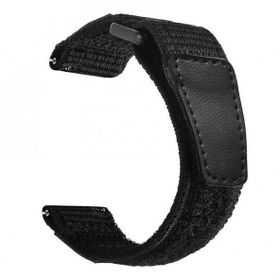 Gpack Samsung Galaxy Watch 3 45 mm Kumaş Naylon Cırtcırtlı ZR Siyah Kordon