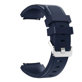 Gpack Samsung Galaxy Watch 3 45 mm Silikon Çizgili Silikon Kançalı Lacivert Kordon