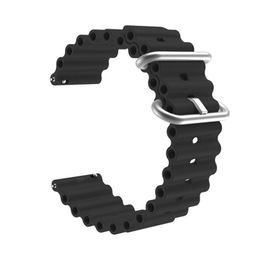 Gpack Samsung Galaxy Watch 4 Classic 42 mm HS26 Siyah Yeni Dizayn Silikon Kordon