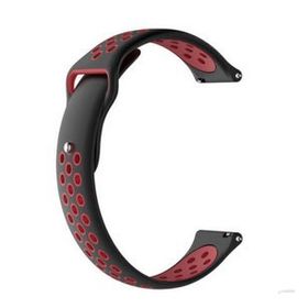 Gpack Samsung Galaxy Watch 42 mm 20 mm Delikli Çift Renk Silikon Bordo Kordon
