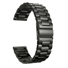 Gpack Samsung Galaxy Watch 46 mm Kılıf Metal Sıralı Siyah Kordon