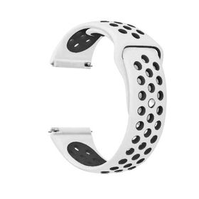 Gpack Samsung Galaxy Watch Active 2 40 mm Delikli Çift Renk Silikon Beyaz Kordon