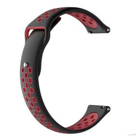 Gpack Samsung Galaxy Watch Active 2 40 mm Delikli Çift Renk Silikon Kırmızı Kordon