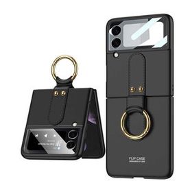 Gpack Samsung Galaxy Z Flip 3 Yüzüklü Silikon Mat Siyah Kılıf