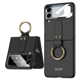 Gpack Samsung Galaxy Z Flip 3 Yüzüklü Silikon Mat Siyah Kılıf
