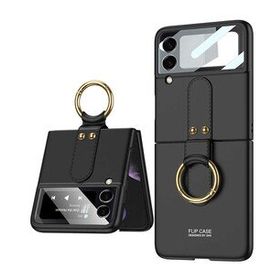 Gpack Samsung Galaxy Z Flip 3 Yüzüklü Silikon Mat Siyah Kılıf