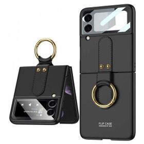 Gpack Samsung Galaxy Z Flip 3 Yüzüklü Silikon Mat Siyah Kılıf