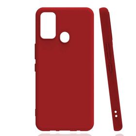 Gpack Tecno Spark 7 Renkli Korumalı Premier Mat Silikon Kırmızı Kılıf