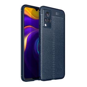 Gpack Vivo V21E Niss Silikon Deri Görünümlü Korumalı Lacivert Kılıf