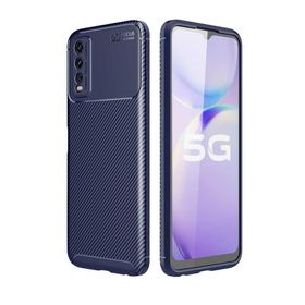 Gpack Vivo Y11S Negro Karbon Dizayn Kamera Korumalı Silikon Lacivert Kılıf