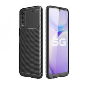 Gpack Vivo Y11S Negro Karbon Dizayn Kamera Korumalı Silikon Lacivert Kılıf