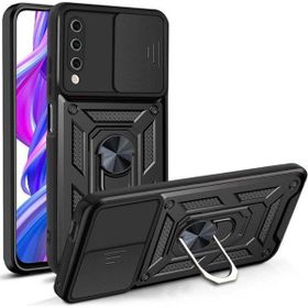 Gpack Vivo Y20S Tank Aramid Sürgülü Vega Yüzüklü Nano Siyah Kılıf