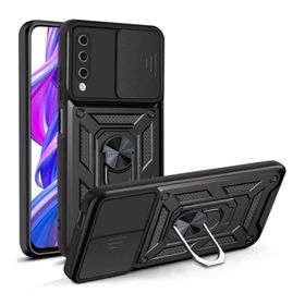 Gpack Vivo Y20S Tank Aramid Sürgülü Vega Yüzüklü Nano Siyah Kılıf