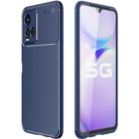 Gpack Vivo Y21s Negro Karbon Kamera Korumalı Silikon Lacivert Kılıf