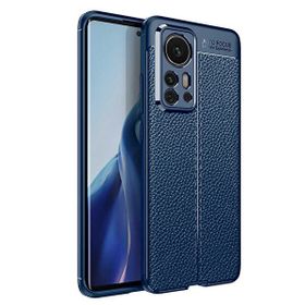 Gpack Xiaomi 12 Pro Niss Silikon Deri Görünümlü Kamera Korumalı Lacivert Kılıf