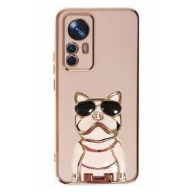 Gpack Xiaomi 12T Kamera Korumalı Köpek Desenli Standlı Silikon Kılıf