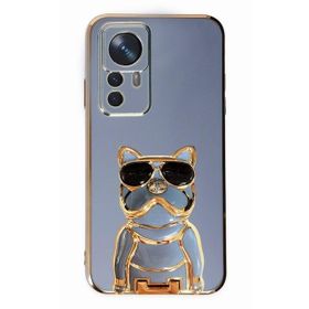 Gpack Xiaomi 12T Pro Kamera Korumalı Köpek Desenli Standlı Silikon Kılıf