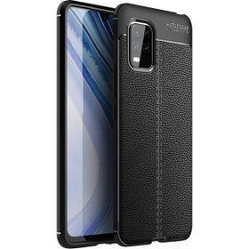 Gpack Xiaomi Mi 10T Lite Niss Silikon Deri Görünümlü Siyah Kılıf
