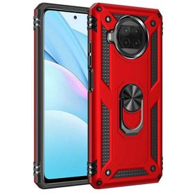 Gpack Xiaomi Mi 10T Lite Vega Tank Koruma Standlı Yüzüklü Mıknatıslı Kırmızı Kılıf