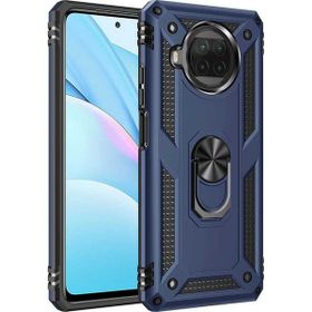 Gpack Xiaomi Mi 10T Lite Vega Tank Koruma Standlı Yüzüklü Mıknatıslı Lacivert Kılıf