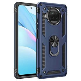Gpack Xiaomi Mi 10T Lite Vega Tank Koruma Standlı Yüzüklü Mıknatıslı Lacivert Kılıf