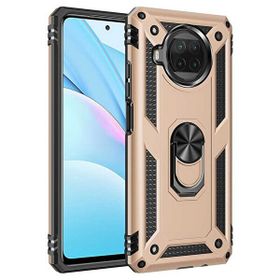 Gpack Xiaomi Mi 10T Lite Vega Tank Koruma Standlı Yüzüklü Mıknatıslı Nano Glass Gold Kılıf