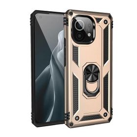Gpack Xiaomi Mi 11 Lite Vega Tank Standlı Yüzüklü Mıknatıslı Gold Kılıf