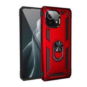 Gpack Xiaomi Mi 11 Lite Vega Tank Standlı Yüzüklü Mıknatıslı Kırmızı Kılıf