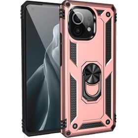 Gpack Xiaomi Mi 11 Lite Vega Tank Standlı Yüzüklü Mıknatıslı Nano Glass Bronz Kılıf