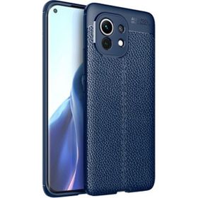 Gpack Xiaomi Mi 11 Niss Silikon Deri Görünümlü Lacivert Kılıf