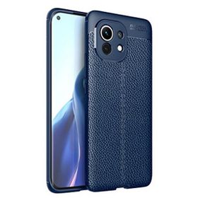 Gpack Xiaomi Mi 11 Niss Silikon Deri Görünümlü Lacivert Kılıf