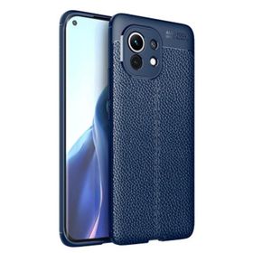 Gpack Xiaomi Mi 11 Niss Silikon Deri Görünümlü Lacivert Kılıf