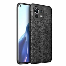 Gpack Xiaomi Mi 11 Niss Silikon Deri Görünümlü Siyah Kılıf