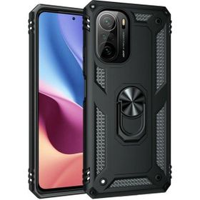 Gpack Xiaomi Mi 11i Vega Tank Koruma Standlı Yüzüklü Mıknatıslı Siyah Kılıf