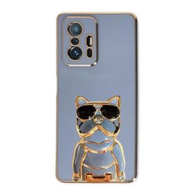 Gpack Xiaomi Mi 11T Pro 5G Kamera Korumalı Köpek Desenli Standlı Silikon Kılıf