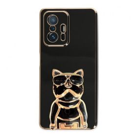 Gpack Xiaomi Mi 11T Pro 5G Kamera Korumalı Köpek Desenli Standlı Silikon Kılıf
