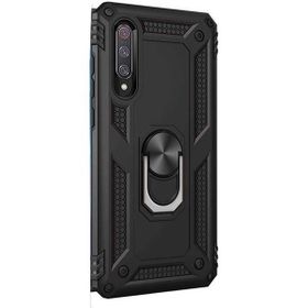 Gpack Xiaomi Mi 9 Çift Katmanlı Tank Yüzüklü Mıknatıslı Vega Kapak Nano Glass Siyah Cep Telefonu Kılıf