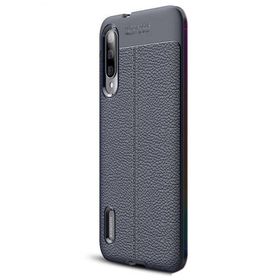 Gpack Xiaomi Mi 9 Lite Niss Deri Görünümlü Nano Glass Lacivert Silikon Cep Telefonu Kılıf