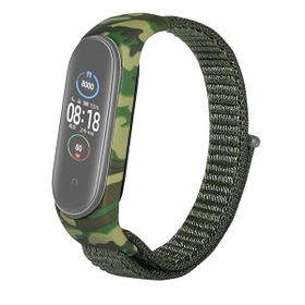 Gpack Xiaomi Mi Band 3 4 Kumaş Cırtcırt Kamuflaj Desenli Siyah Kordon