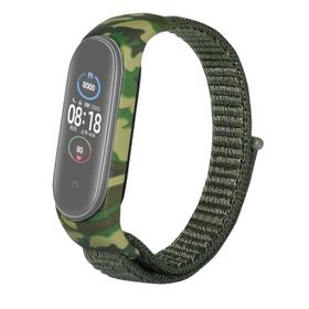 Gpack Xiaomi Mi Band 3 4 Kumaş Cırtcırt Kamuflaj Desenli Siyah Kordon