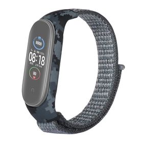 Gpack Xiaomi Mi Band 3 4 Kumaş Cırtcırt Kamuflaj Desenli Siyah Kordon