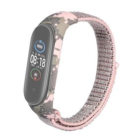 Gpack Xiaomi Mi Band 5 Kumaş Cırtcırt Kamuflaj Desenli Bronz Kordon
