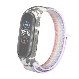 Gpack Xiaomi Mi Band 5 Kumaş Cırtcırt Kamuflaj Desenli Karışık Renk Kordon
