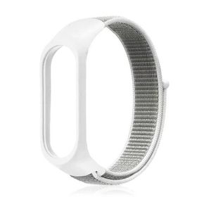 Gpack Xiaomi Mi Band 5 Kumaş Cırtcırt Velcro Beyaz Kordon