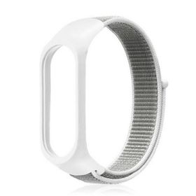 Gpack Xiaomi Mi Band 5 Kumaş Cırtcırt Velcro Beyaz Kordon